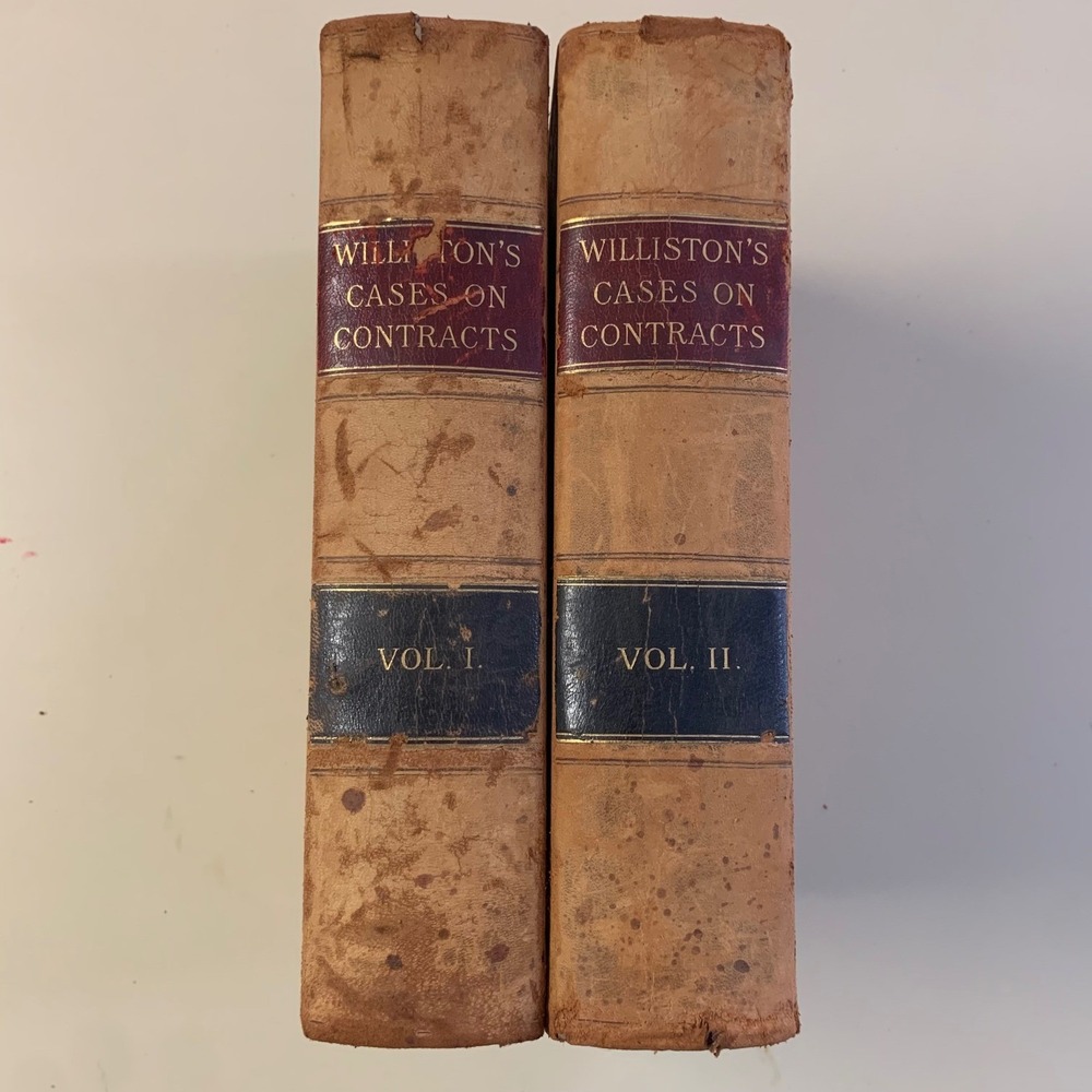 Samuel Williston Law of Contracts 2 Vol Set 1903-04 Harvard Antique Fair READ